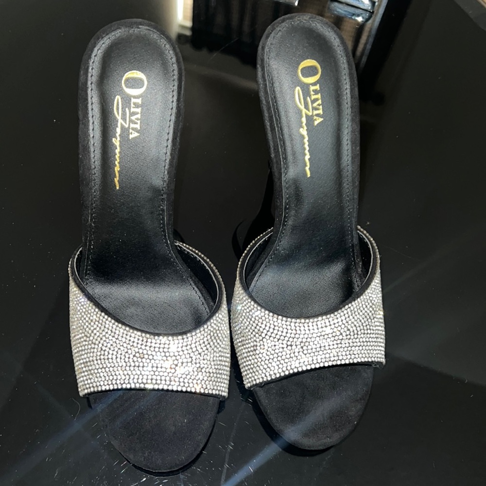 Black, rhinestone heels!